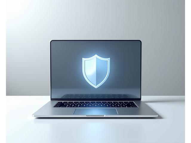 Laptop with a shield icon, representing basic warranty protection.