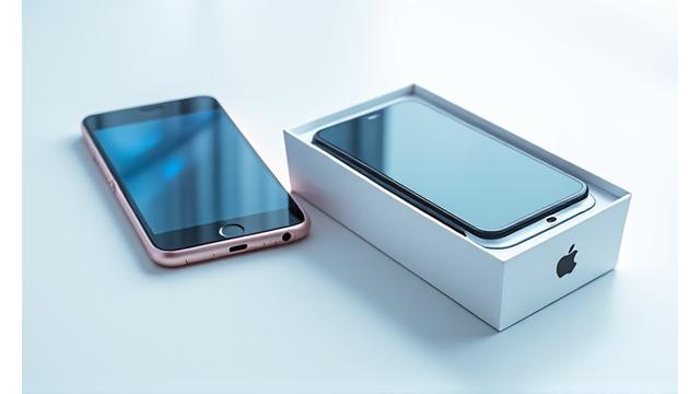 New electronics product in a box next to a repaired one, symbolizing service or replacement.