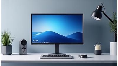 Person using a professional home office setup