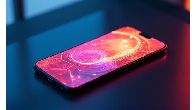 A sleek, modern smartphone on a clean surface