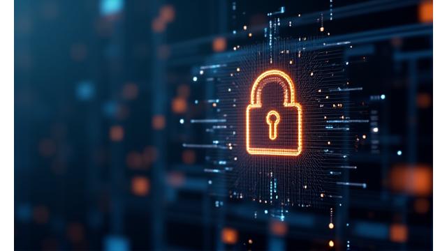 A digital padlock icon overlaid on a stylized user profile, representing secure user accounts and data protection