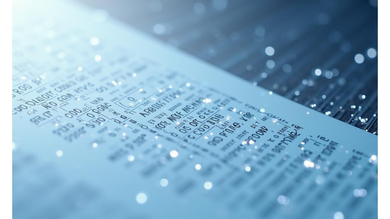 Abstract representation of a meticulously organized legal document with a secure digital overlay, signifying clear terms and conditions